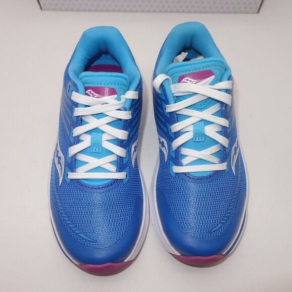 NEW Saucony Kinvara 12 Sneakers Lace Up Running Shoes Blue Pink Girl's 11.5 - Picture 4 of 12